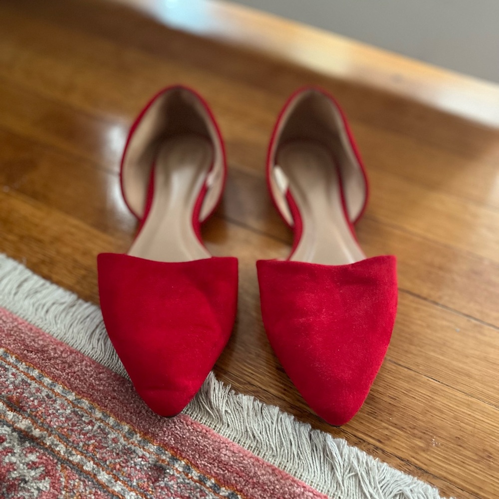 A New Day Pointed Red Ballet Flats size 7